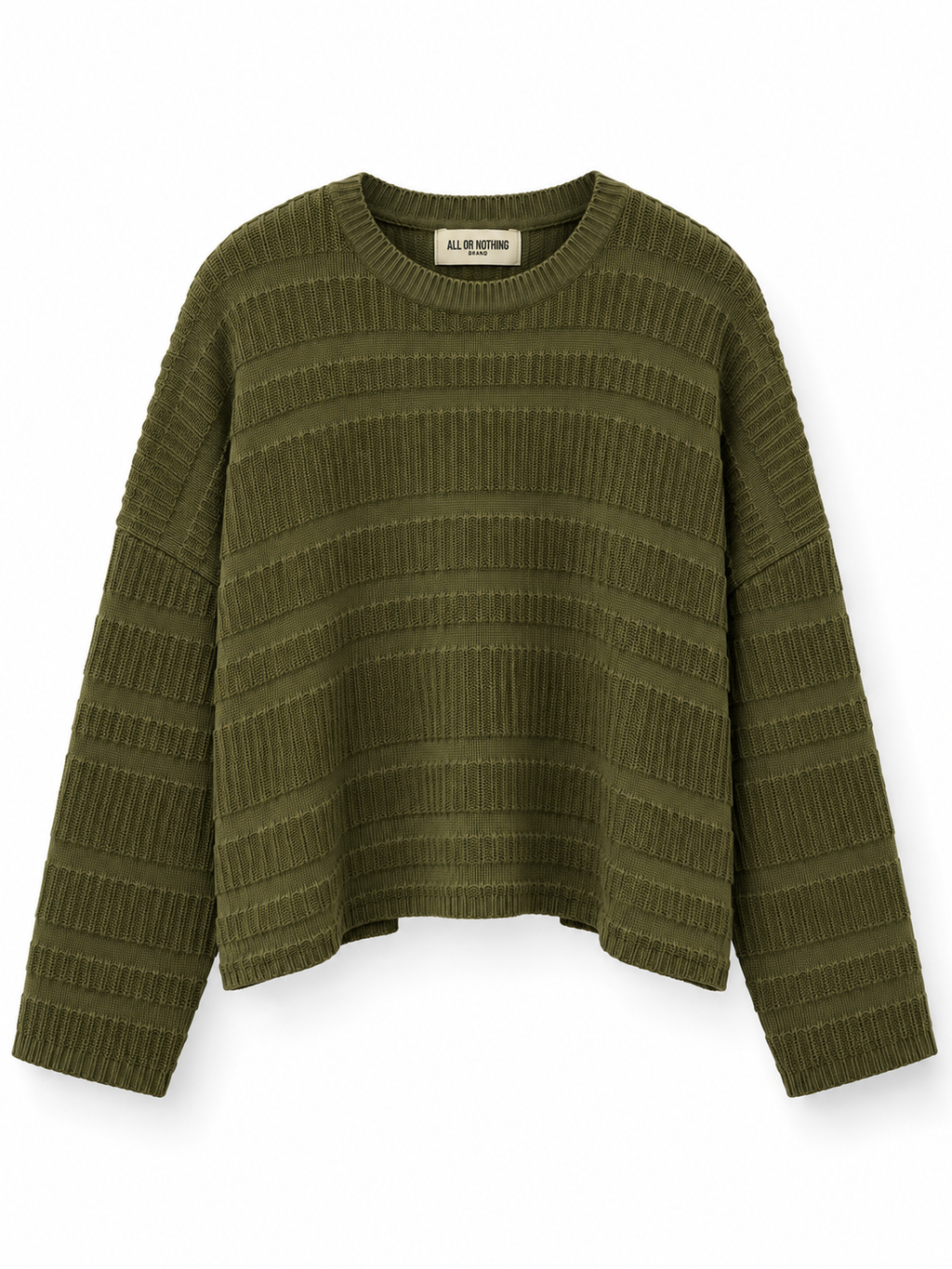 Maglione in Filo Oversize Verde Militare – All or Nothing