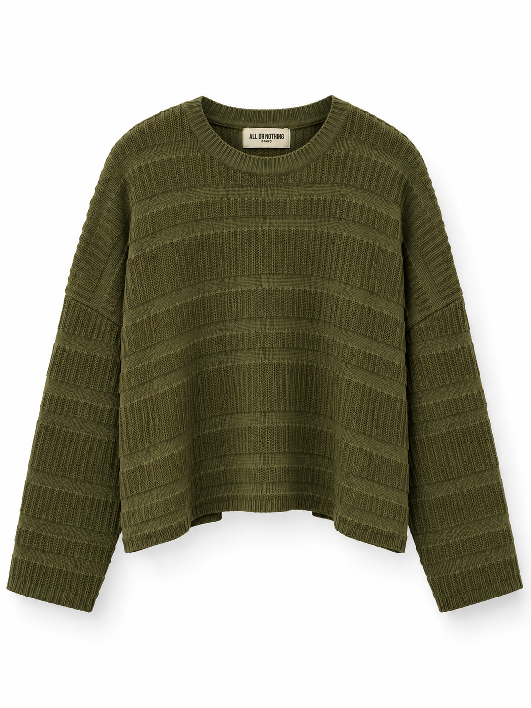 Maglione in Filo Oversize Verde Militare – All or Nothing