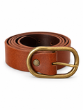 Cintura in Pelle Cognac con Fibbia Vintage